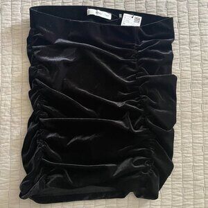 Mango black velvet miniskirt